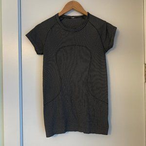 Navy and White Striped Short Sleeve Fitted Tee